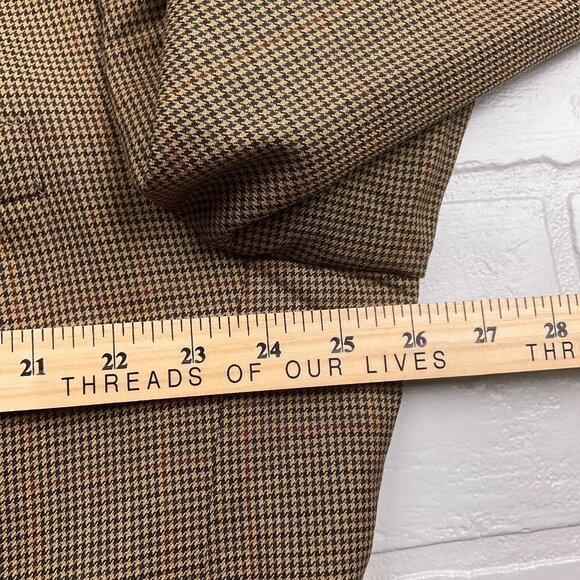 Austin Reed Blazer Men 52R Tan Green Houndstooth Wool Classic Career‎ Dillards - Picture 6 of 15
